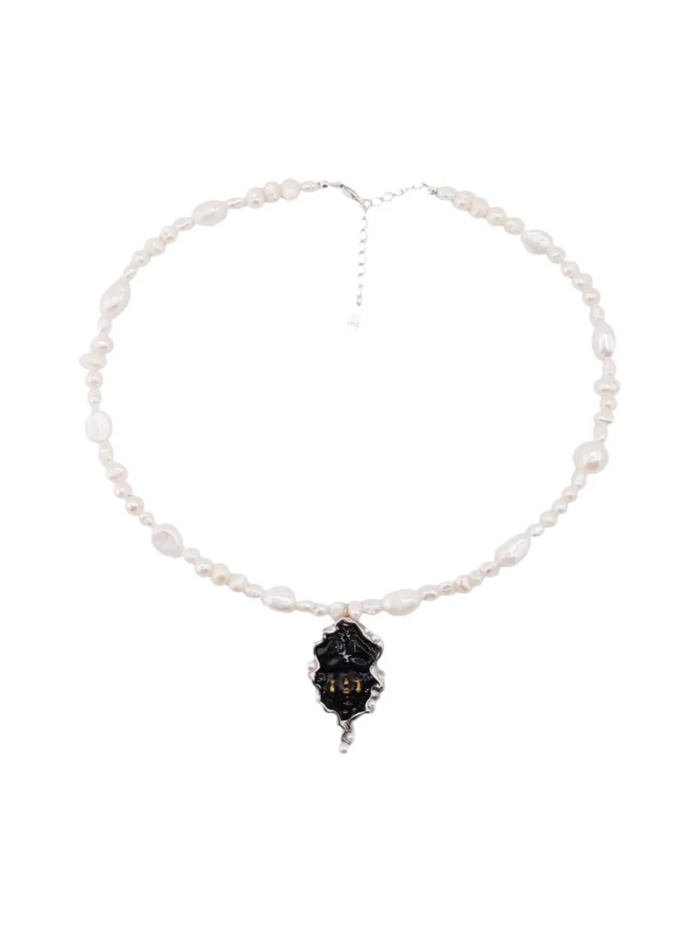 MUKTANK X QUANDO Tears of Black Witch Pearl Beaded Necklace sold by Muzkin
