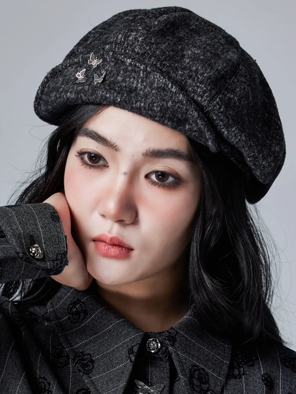 MUKTANK × CUUDICLAB Butterfly Newsboy Cap sold by Muzkin product image thumbnail 5