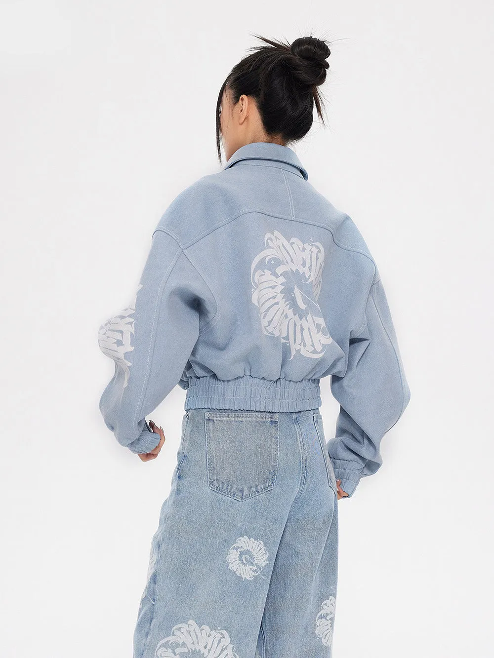 MUKTANK × ARDENCODE Unisex Loose Washed Denim Short Cut Coat sold by Muzkin product image thumbnail 5