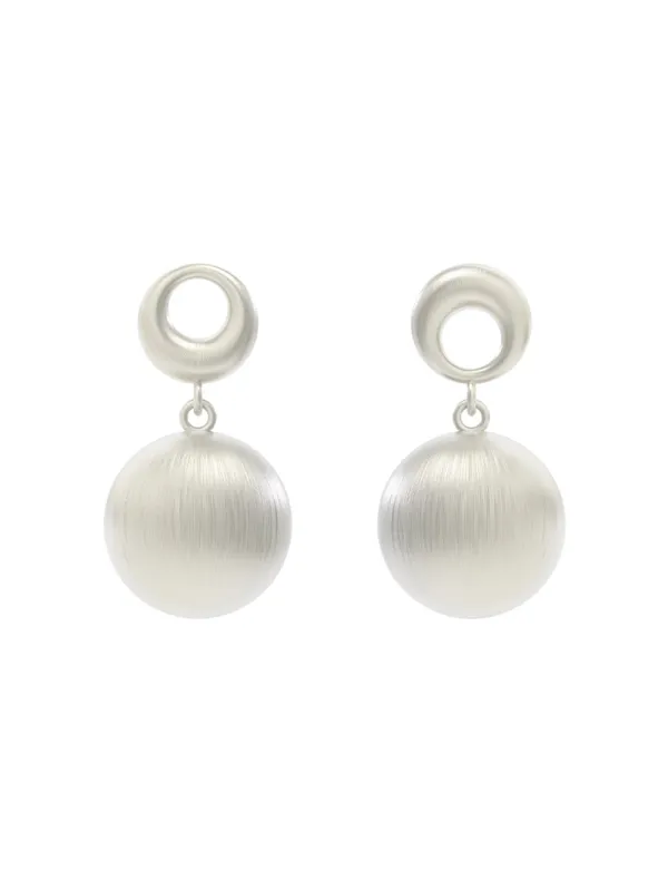 MUKTANK×SUN HUNTER Ring - shaped Wire Drawn Ball Stud Earrings made by Muzkin