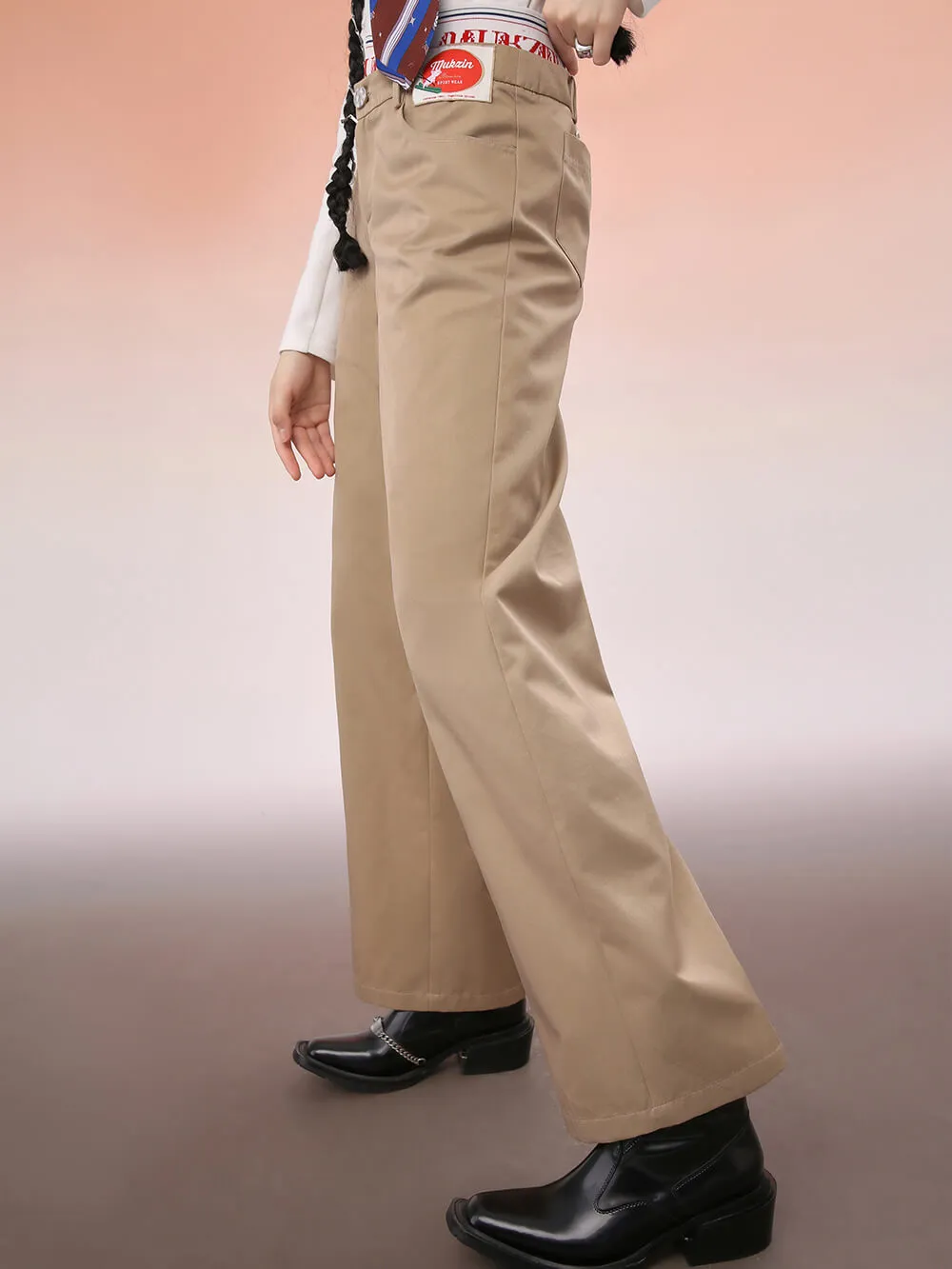 MUKZIN Khaki Straight Leg Lounge Pants sold by Muzkin product image thumbnail 4