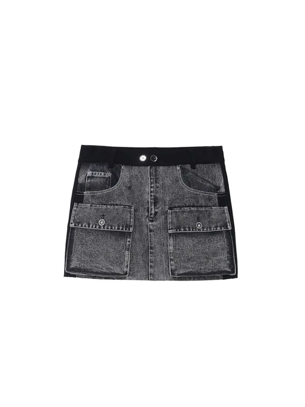 MUKTANK×MODULER Denim Patchwork Suit Skirt sold by Muzkin