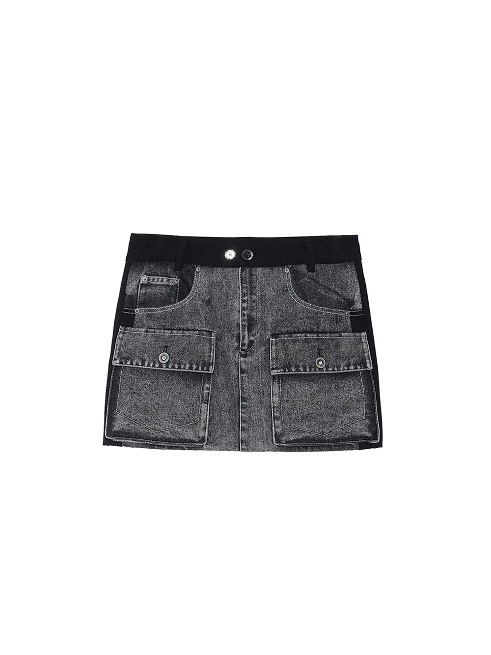 MUKTANK×MODULER Denim Patchwork Suit Skirt sold by Muzkin