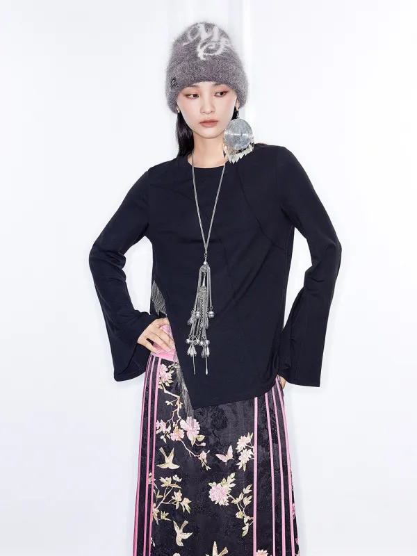 MUKZIN Linglong“Dot Ink”High-Stretch Brushed Knit Base Layer Top sold by Muzkin
