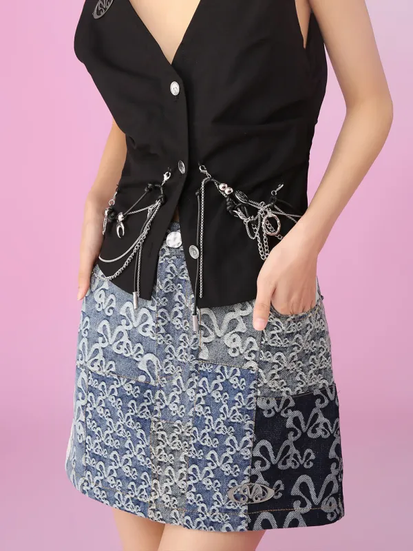 MUKZIN A-Line Denim Fashion Look-Thin Slim Skirts sold by Muzkin