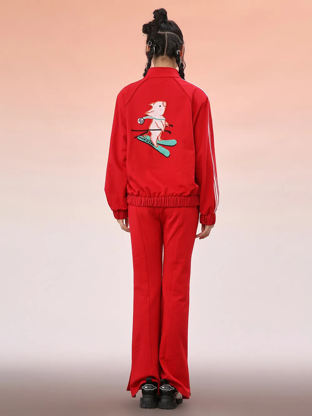 MUKZIN Red Chain Straight-Leg Athletic Trousers sold by Muzkin product image thumbnail 5