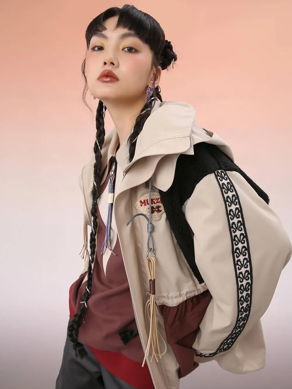 MUKZIN Mid-Length Loose-Fit Brown Jacket sold by Muzkin product image thumbnail 3