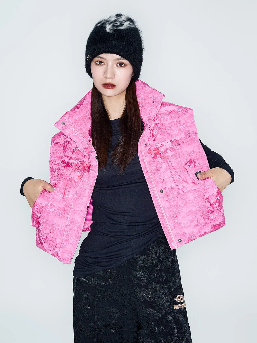 MUKZIN Linglong "Orchid Pavilion" Short-style Design Down Vest sold by Muzkin product image thumbnail 5