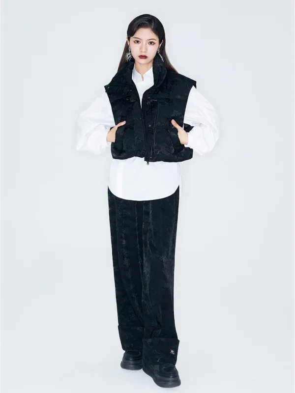 MUKZIN Linglong "Orchid Pavilion" Short-style Design Down Vest sold by Muzkin