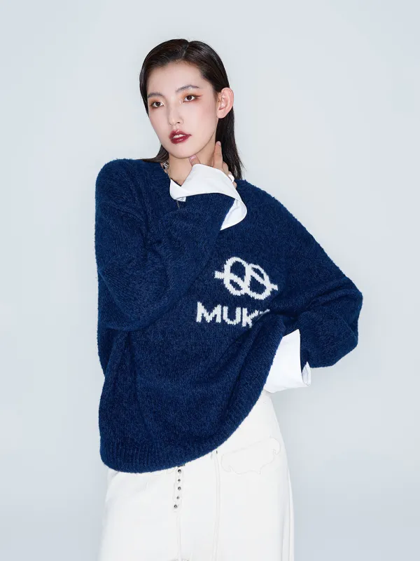 MUKZIN Linglong "Bafang Linglong" detachable Cuffs Crew Neck White Wool Top made by Muzkin