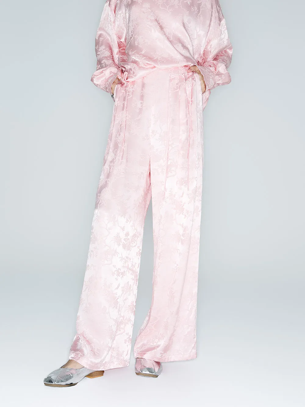 MUKZIN Linglong "Intoxicated by Flowers" - Neo-Chinese Relaxed Wide-Leg Trousers sold by Muzkin product image thumbnail 5