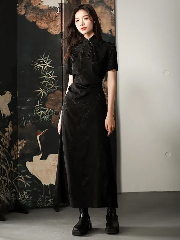 MUKTANK X CUUDICLAB Silk Jacquard Cheongsam Dress sold by Muzkin