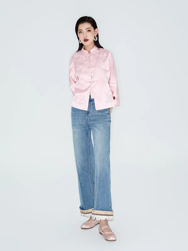 MUKZIN Linglong "thunderclap" Jacquard New Chinese Style Sleeveless Tang Style Jacket sold by Muzkin