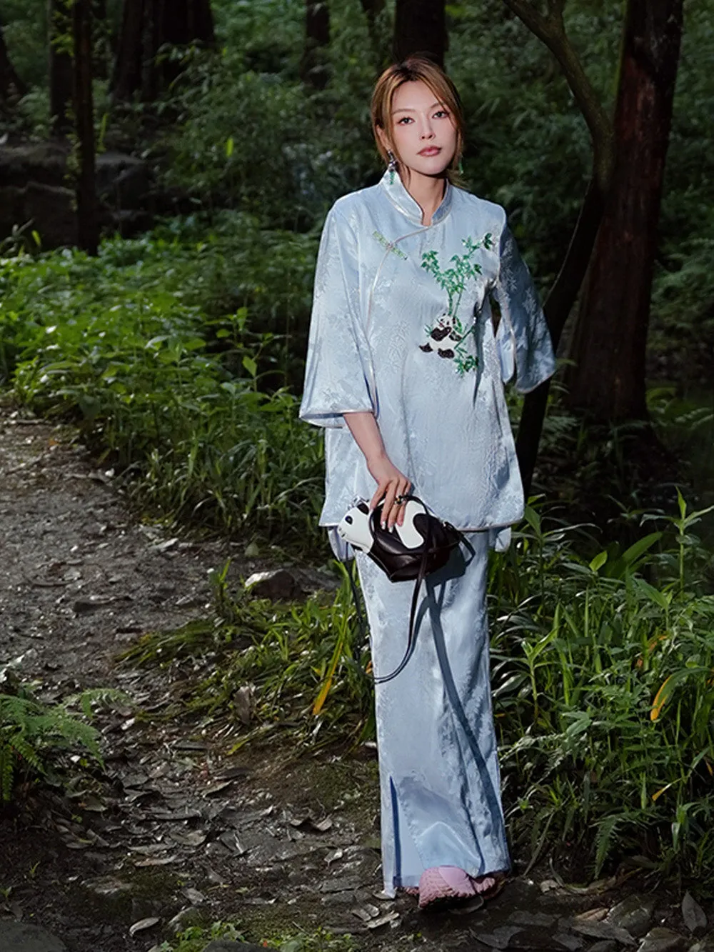 MUKZIN Blue Slim-fit Slit Pants sold by Muzkin product image thumbnail 4