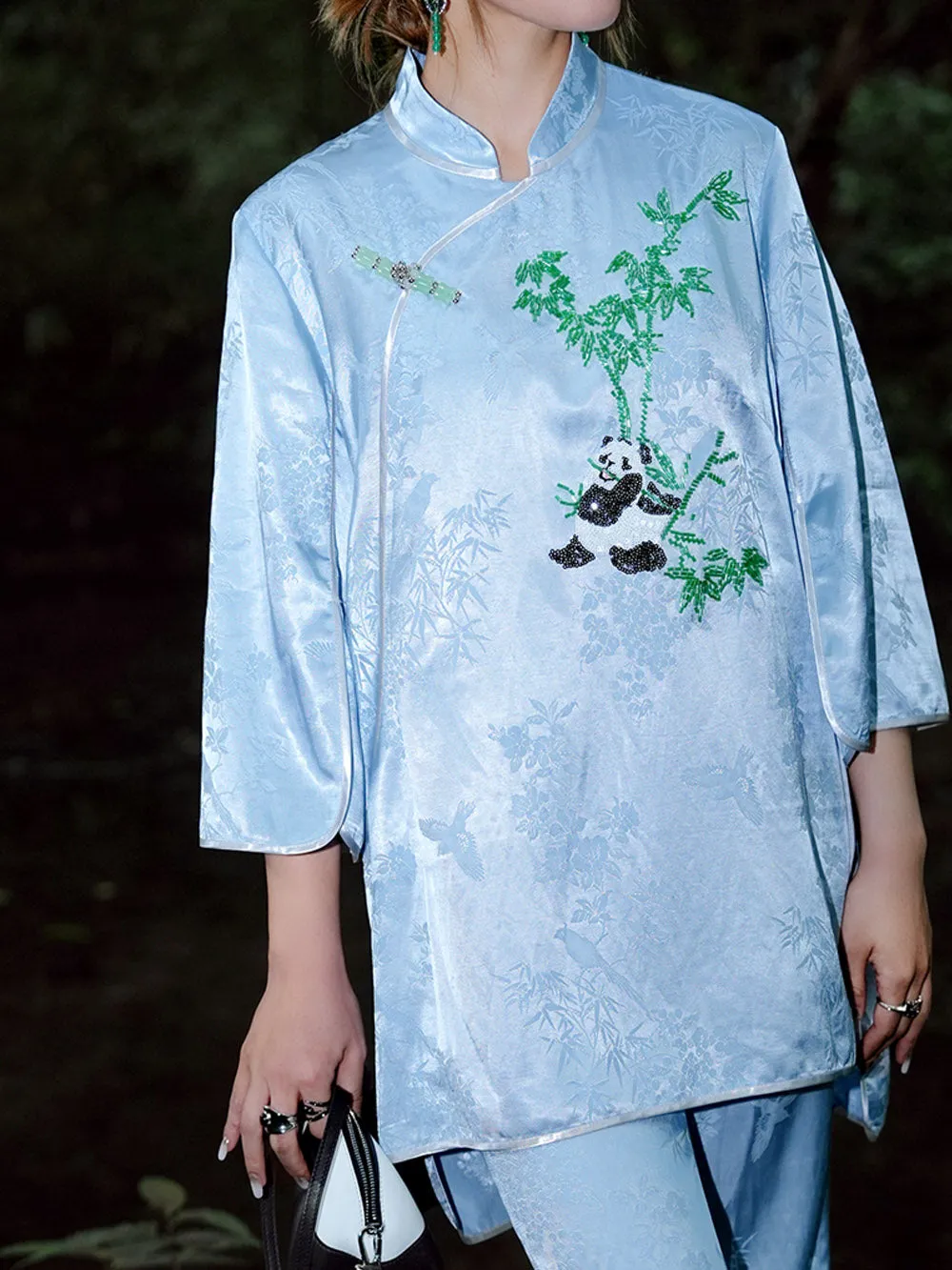 MUKZIN Blue Slim-fit Slit Pants sold by Muzkin product image thumbnail 3