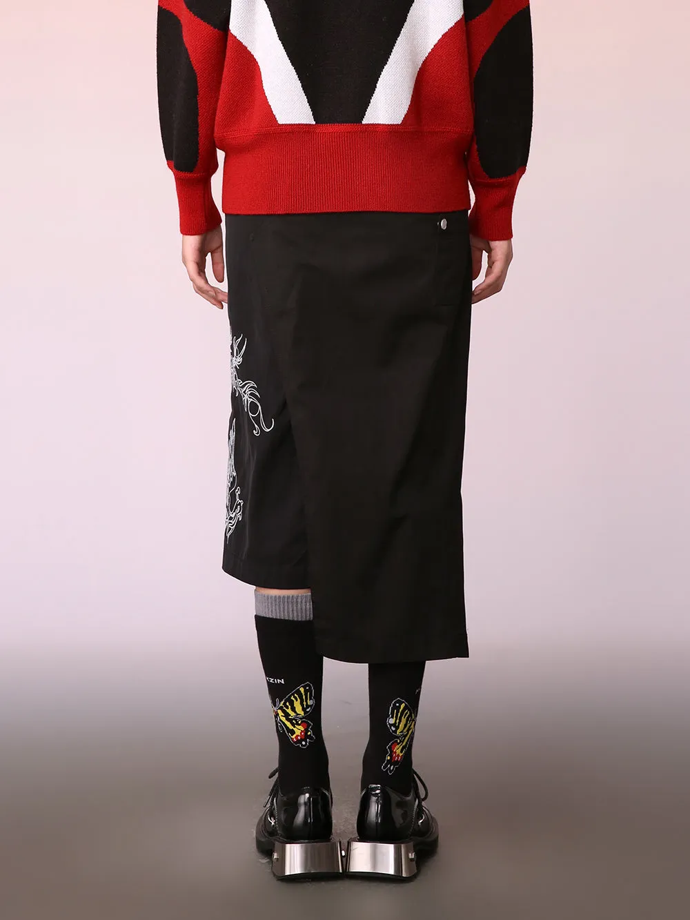 MUKZIN Black Embroidered Pattern Cargo Skirt sold by Muzkin product image thumbnail 2