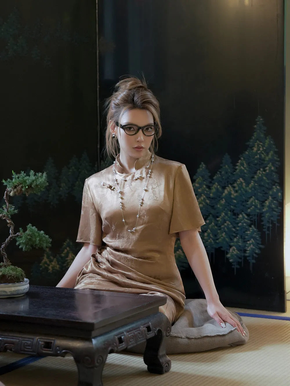 MUKZIN Brown Cheongsam Dress sold by Muzkin product image thumbnail 5