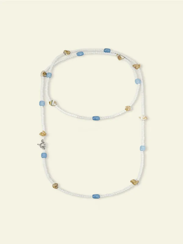 MUKTANK x JUUNNGLE NANAX Dune Milk Blue Necklace sold by Muzkin