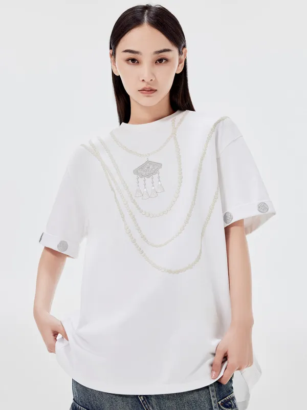 MUKZIN Simple Back Slit T-shirt sold by Muzkin