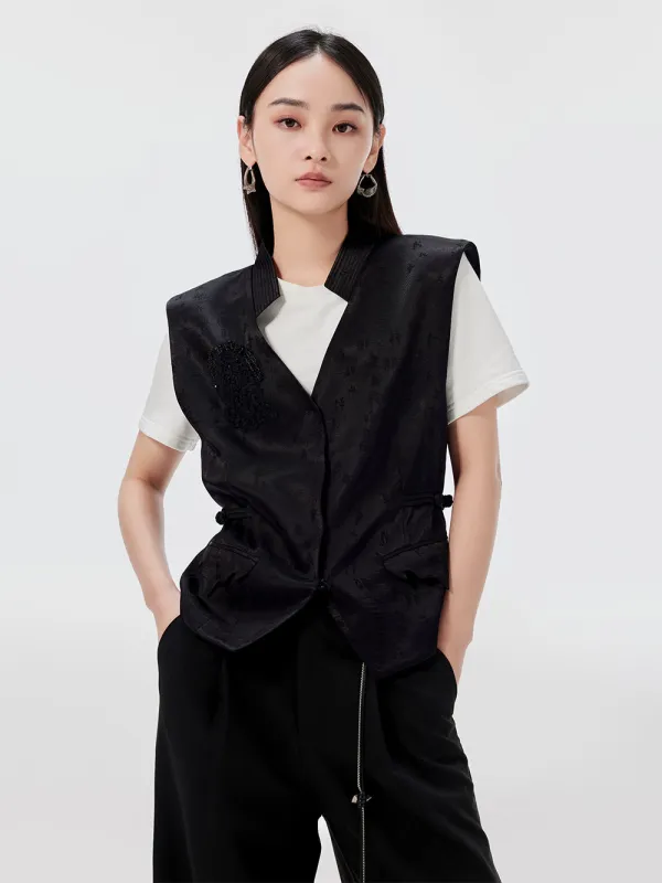 MUKZIN Black Printed Cool Vest Top sold by Muzkin