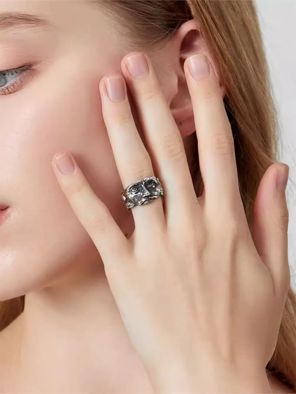 MUKTANK x QUANDO Mask Silver Ring sold by Muzkin product image thumbnail 5