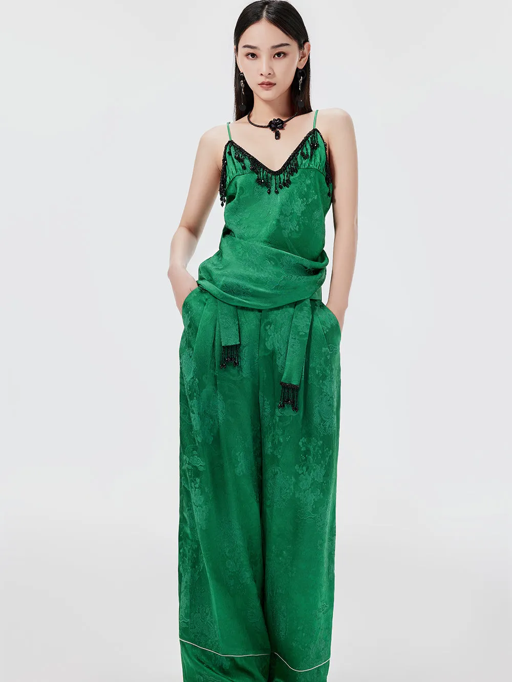 MUKZIN Sexy Suspender Jacquard Pants Suit Two-piece Set sold by Muzkin product image thumbnail 4