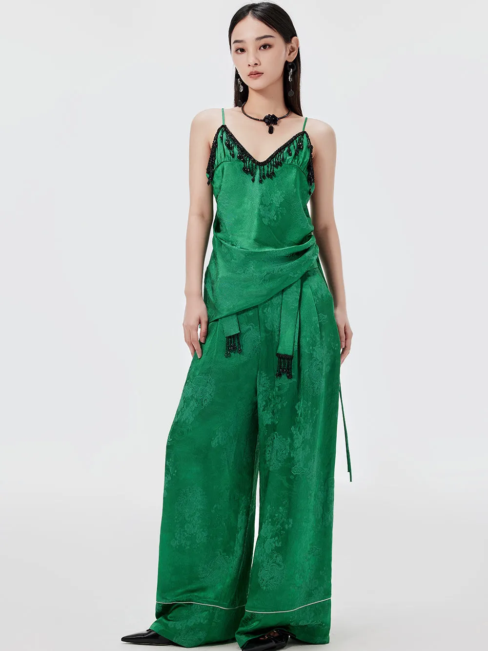 MUKZIN Sexy Suspender Jacquard Pants Suit Two-piece Set sold by Muzkin product image thumbnail 3