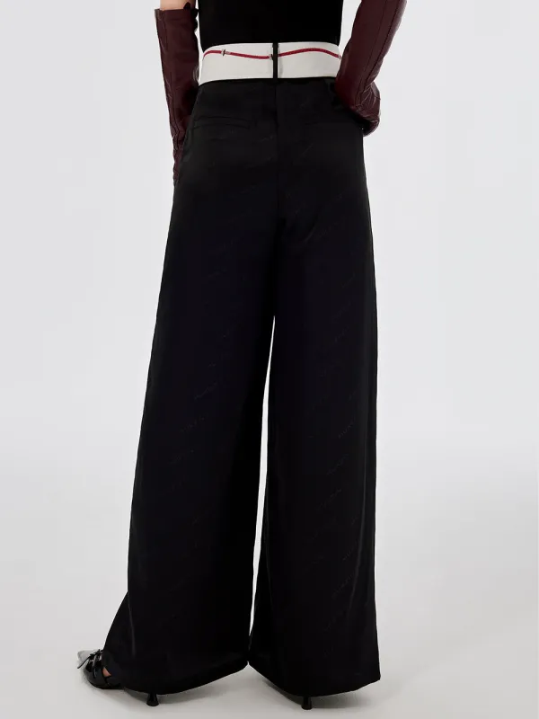 MUKZIN Black Loose Wide-leg Pants sold by Muzkin
