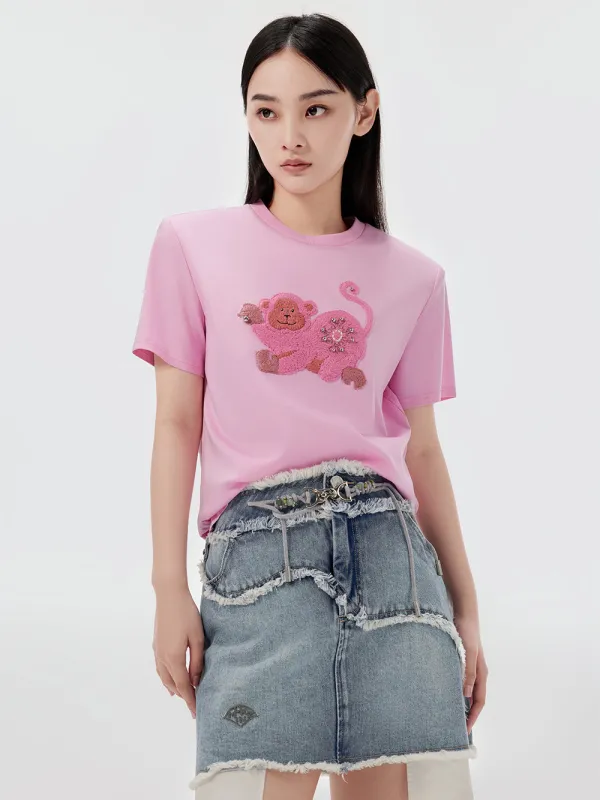 MUKZIN Casual Loose Animal Print T-shirt sold by Muzkin