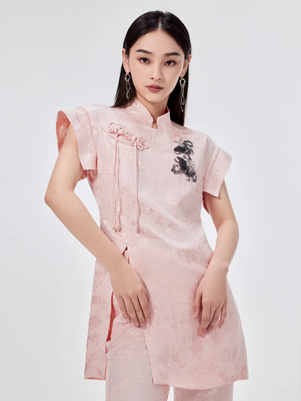 MUKZIN Chinese Cheongsam Design Sleeveless T-shirt sold by Muzkin