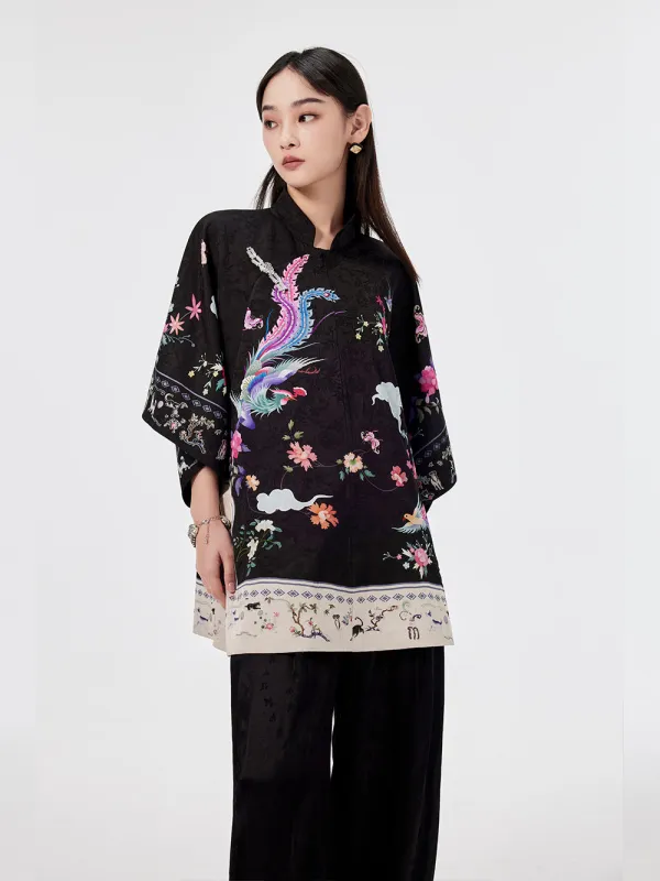 MUKZIN Animal Print Cheongsam Shirt sold by Muzkin