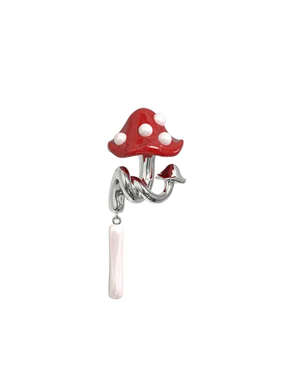 MUKTANKxPEARLONA Dangerous Garden -Baroque Pearl Mushroom Lady Brooch made by Muzkin
