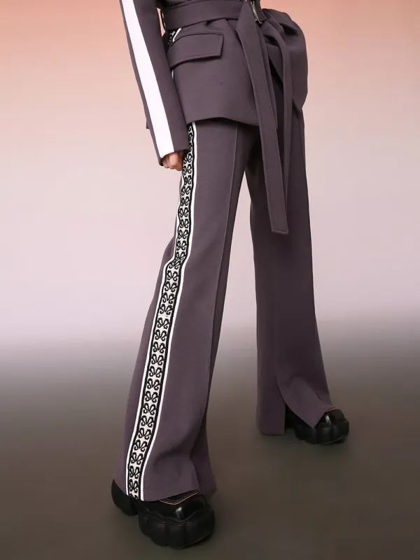 MUKZIN Spliced Casual Gray Versatile Bell Bottoms sold by Muzkin