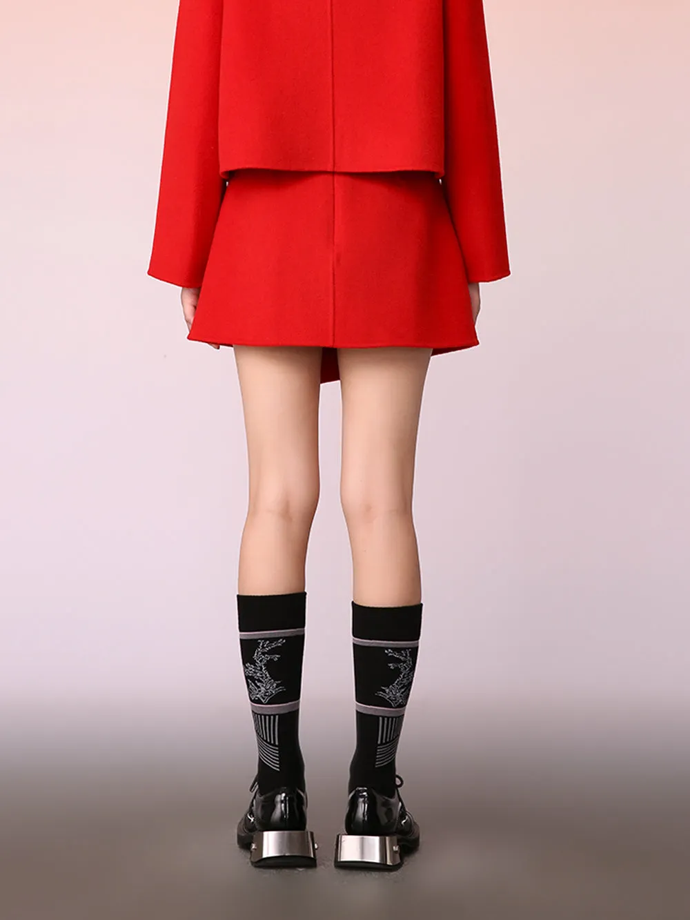 MUKZIN Charming Fashionable Red Simple Skirt sold by Muzkin product image thumbnail 4