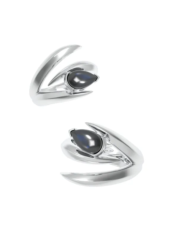 MUKTANK x Mandarin Zan Club Black Onyx Dragon Claw Wide Ring sold by Muzkin