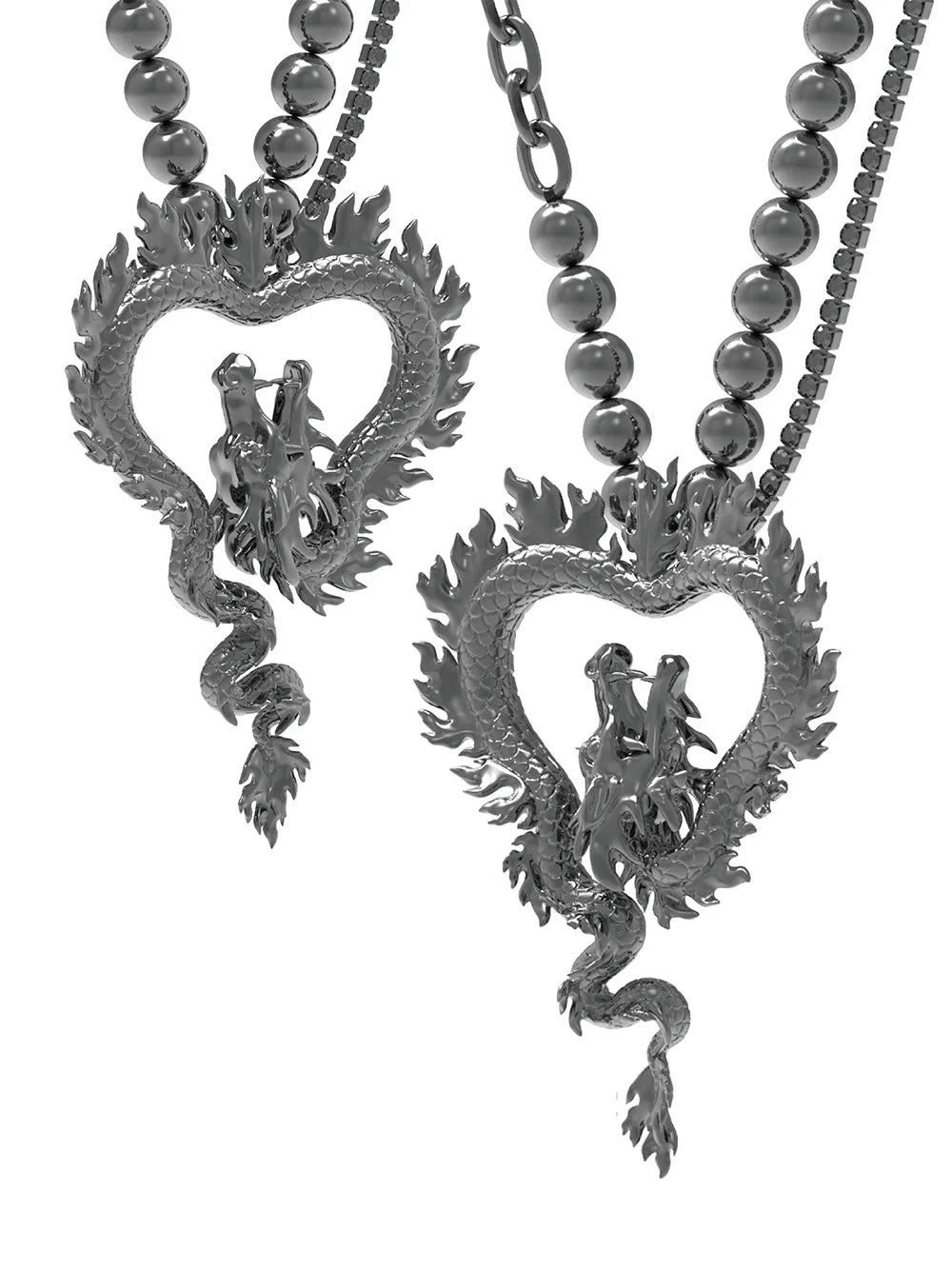 MUKTANK x Mandarin Zan Club Swimming Dragon in the Abyss Black Pearl Necklace sold by Muzkin