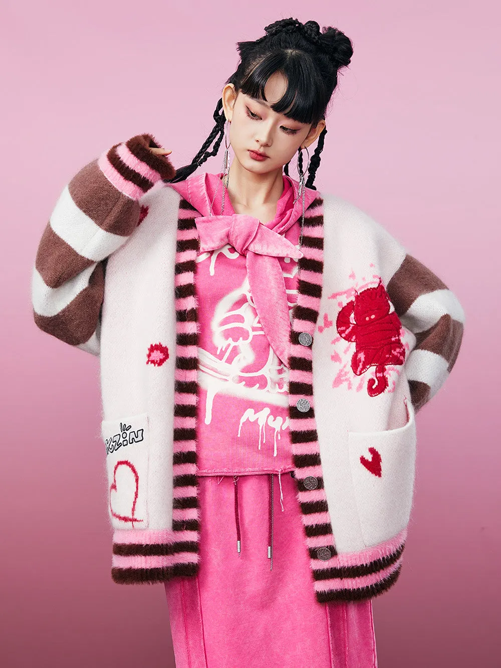 MUKZIN Jacquard Age-reducing Embroidery Loose Knitted Sweater sold by Muzkin product image thumbnail 3