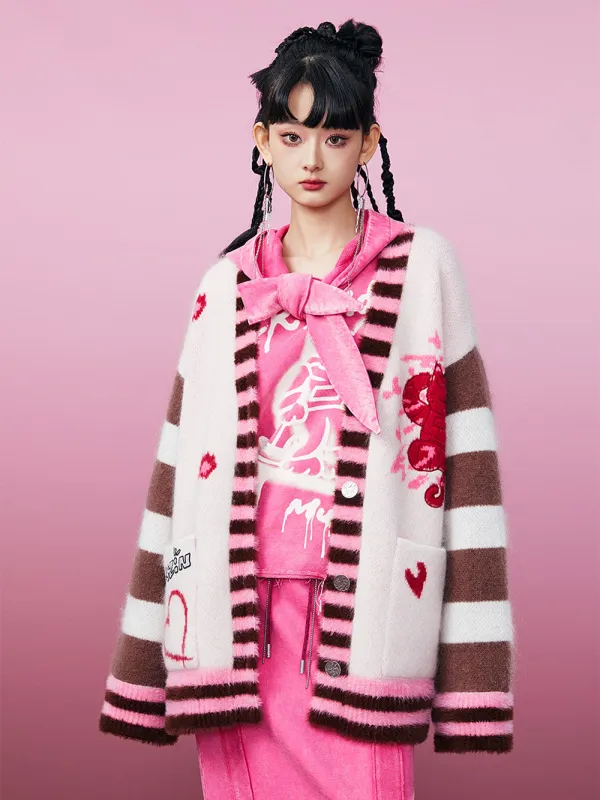 MUKZIN Jacquard Age-reducing Embroidery Loose Knitted Sweater sold by Muzkin