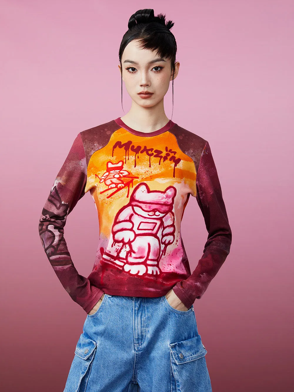 MUKZIN Slim Fit Printed Retro Original Classic Bottoming Shirt sold by Muzkin product image thumbnail 2