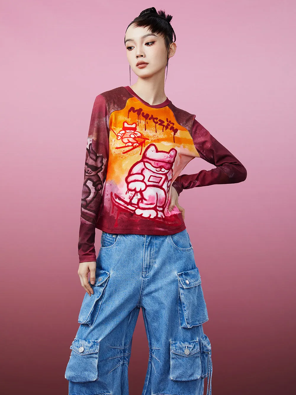 MUKZIN Slim Fit Printed Retro Original Classic Bottoming Shirt sold by Muzkin product image thumbnail 4