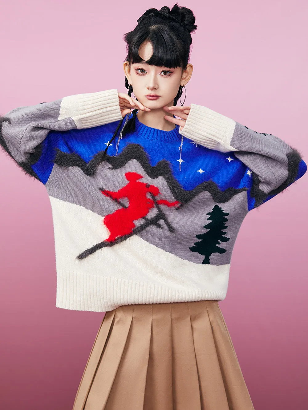 MUKZIN Skiing Women Blue Knited Sweater sold by Muzkin product image thumbnail 2