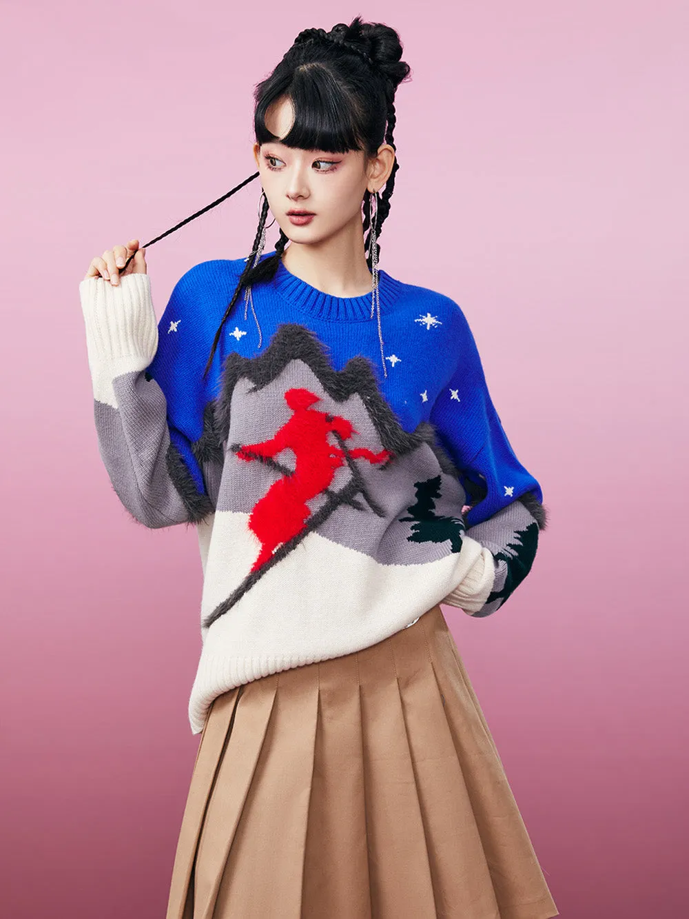 MUKZIN Skiing Women Blue Knited Sweater sold by Muzkin product image thumbnail 4