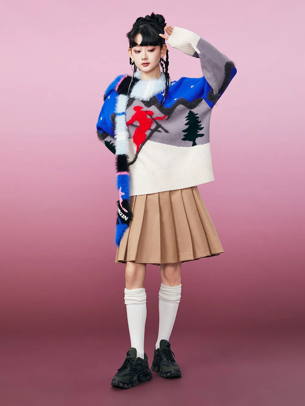 MUKZIN Skiing Women Blue Knited Sweater sold by Muzkin product image thumbnail 5