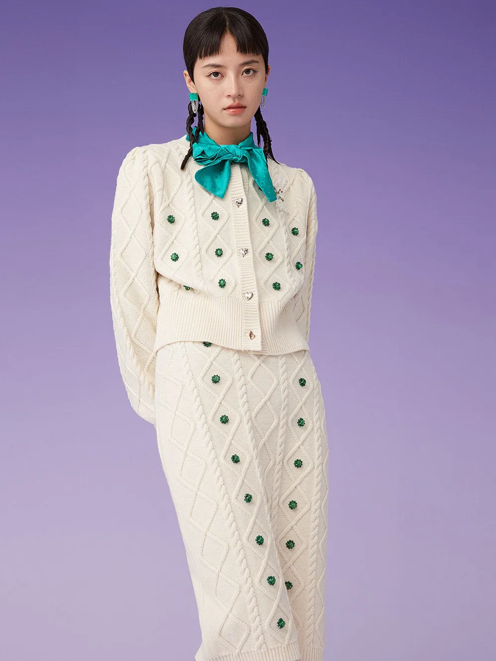 MUKZIN Beige Knit Long skirt sold by Muzkin product image thumbnail 2