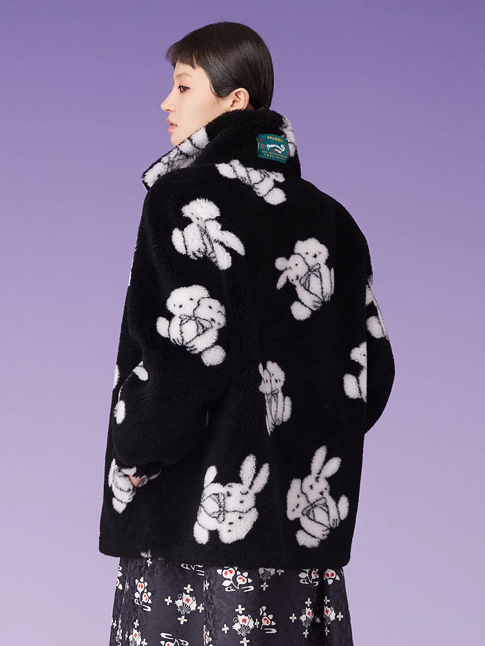 MUKZIN Black Loose and Thick Retro Plush Fur Coat sold by Muzkin product image thumbnail 4