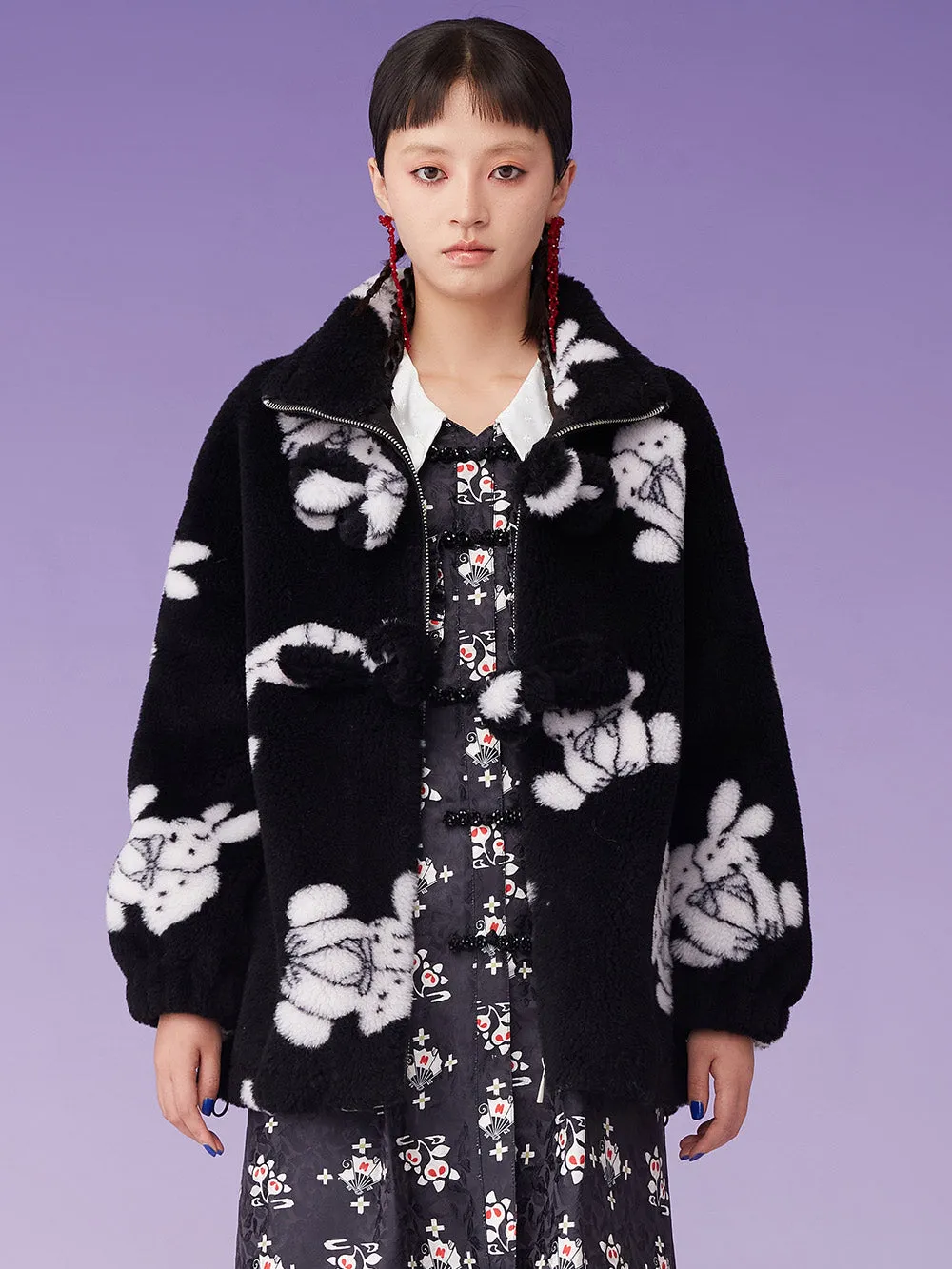 MUKZIN Black Loose and Thick Retro Plush Fur Coat sold by Muzkin product image thumbnail 3