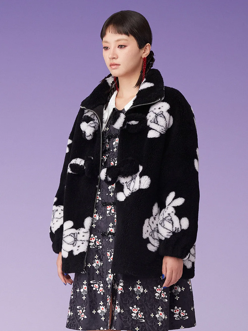 MUKZIN Black Loose and Thick Retro Plush Fur Coat sold by Muzkin