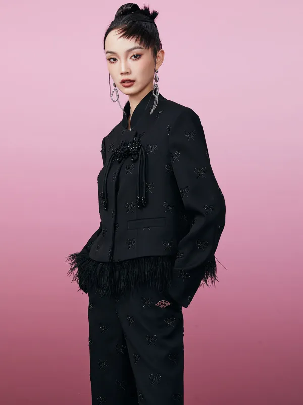 MUKZIN Stylish Versatile New Beaded Coat sold by Muzkin