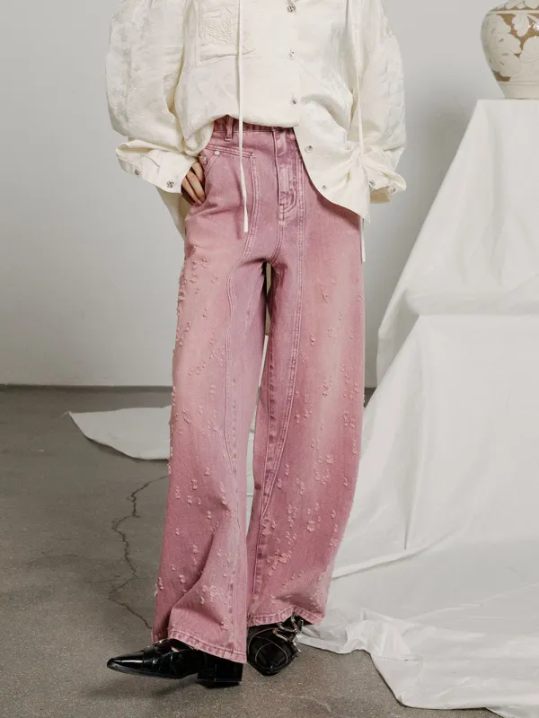 MUKZIN Versatile Casual Loose Distressed 2-color Jeans sold by Muzkin