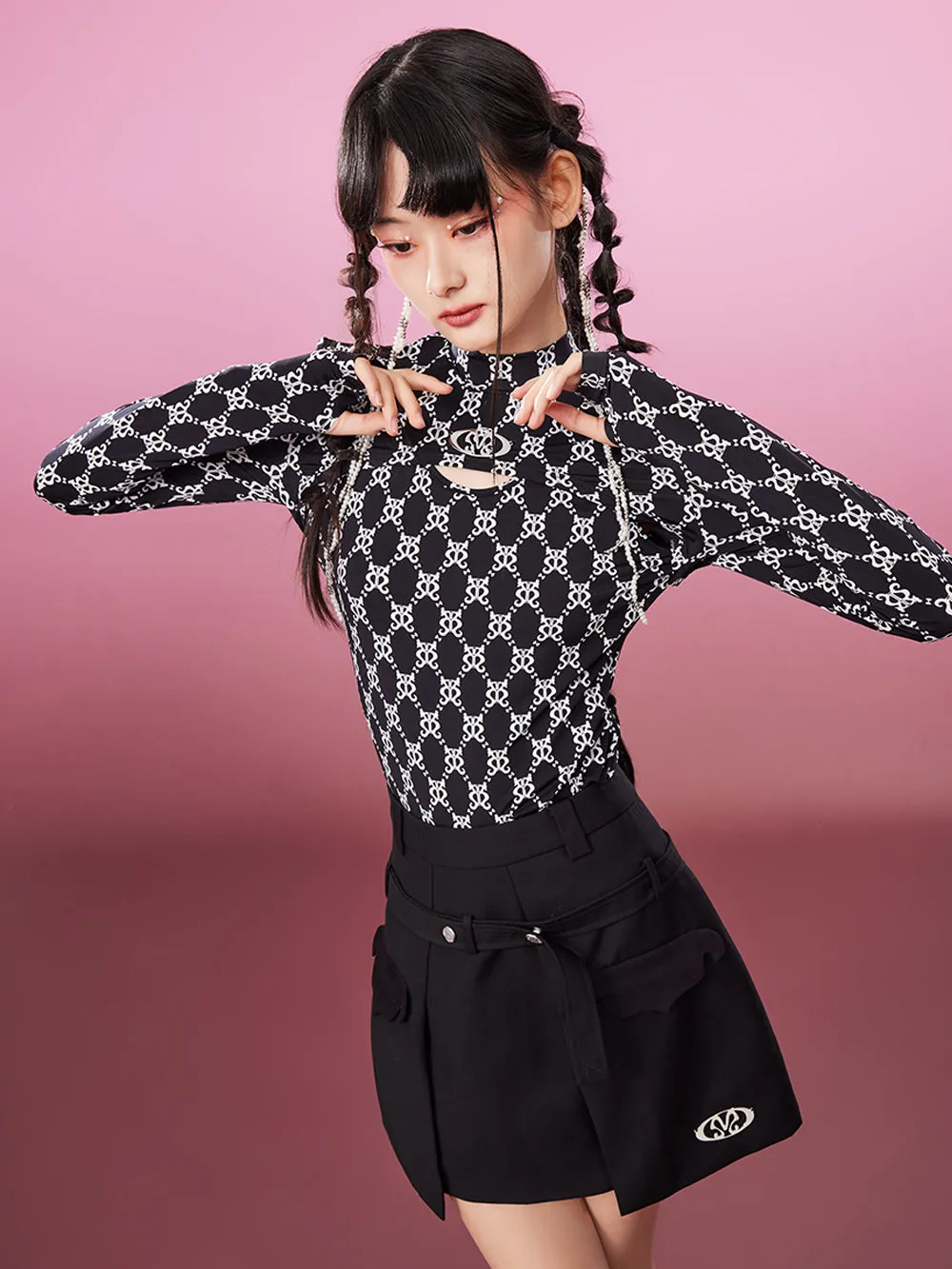 MUKZIN Contrast Printed Silk Bottoming Shirt sold by Muzkin product image thumbnail 2